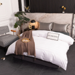 Пододеяльник Страйп Сатин Однотонный Отель белый 100% Хлопок 3x3 P3CTH037200220