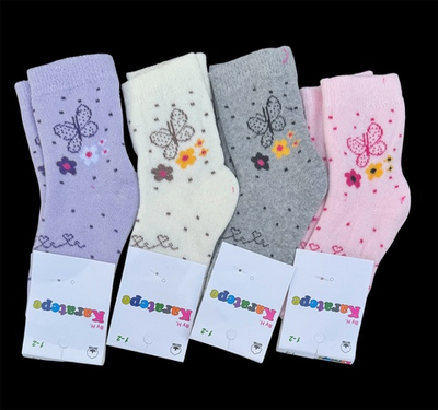 Шкарпетки "Метелики", махра ТМ "Karatepe" (12-24 міс)