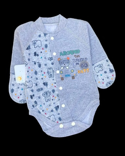 Боді з довгим рукавом "Принт", футер ТМ "Happy ToT" (56 см)