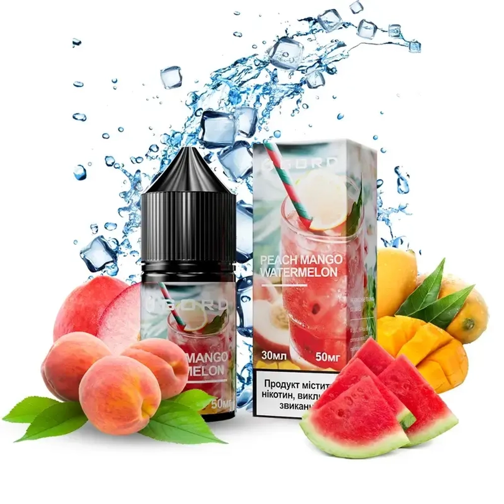 Солевая Жидкость Gord Peach Mango Watermelon (Горд Персик Манго Арбуз) 30ml 50mg