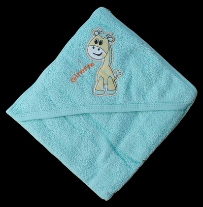 Рушник з капюшоном "Жирафеня" 75x80 см, махра ТМ "Ramel"