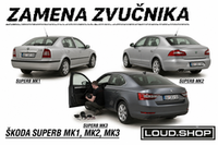 Komplet Zvučnika za Skoda Superb Mk1, Mk2 i Mk3