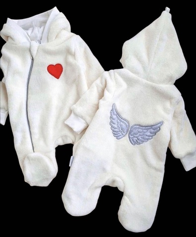 Комбінезон з капюшоном "Янголятко", махра ТМ "Sweet Mario"