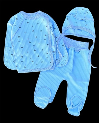 Комплект 3в1: льоля, повзунки, шапочка "М", мустанг (трикотаж рубчик) ТМ “UA” (56 см)