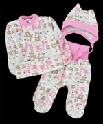 Комплект 3в1: кофта, повзунки, шапочка "Малятко", футер ТМ “Пташка”