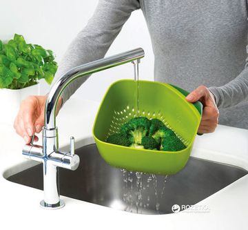 Друшляк Joseph Joseph Square 21x21 см Білий з Сірим (40058)