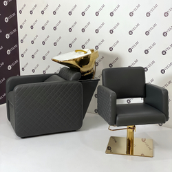 Комплект парикмахерской мебели Polo Premium Lux Gold на квадрате