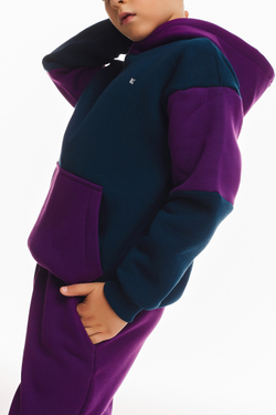 Дитячий спортивний утеплений костюм Kindamor Active Heat Purple/Blue, фліс для хлопчика
