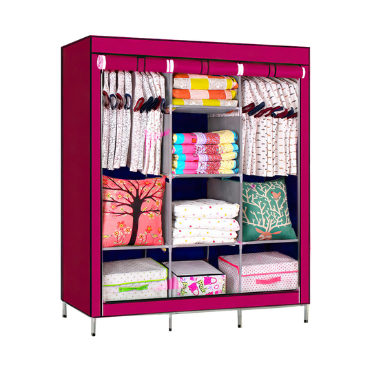 Большой каркасный шкаф, тканевый шкаф Storage Wardrobe 88130 Розовый (N-14)