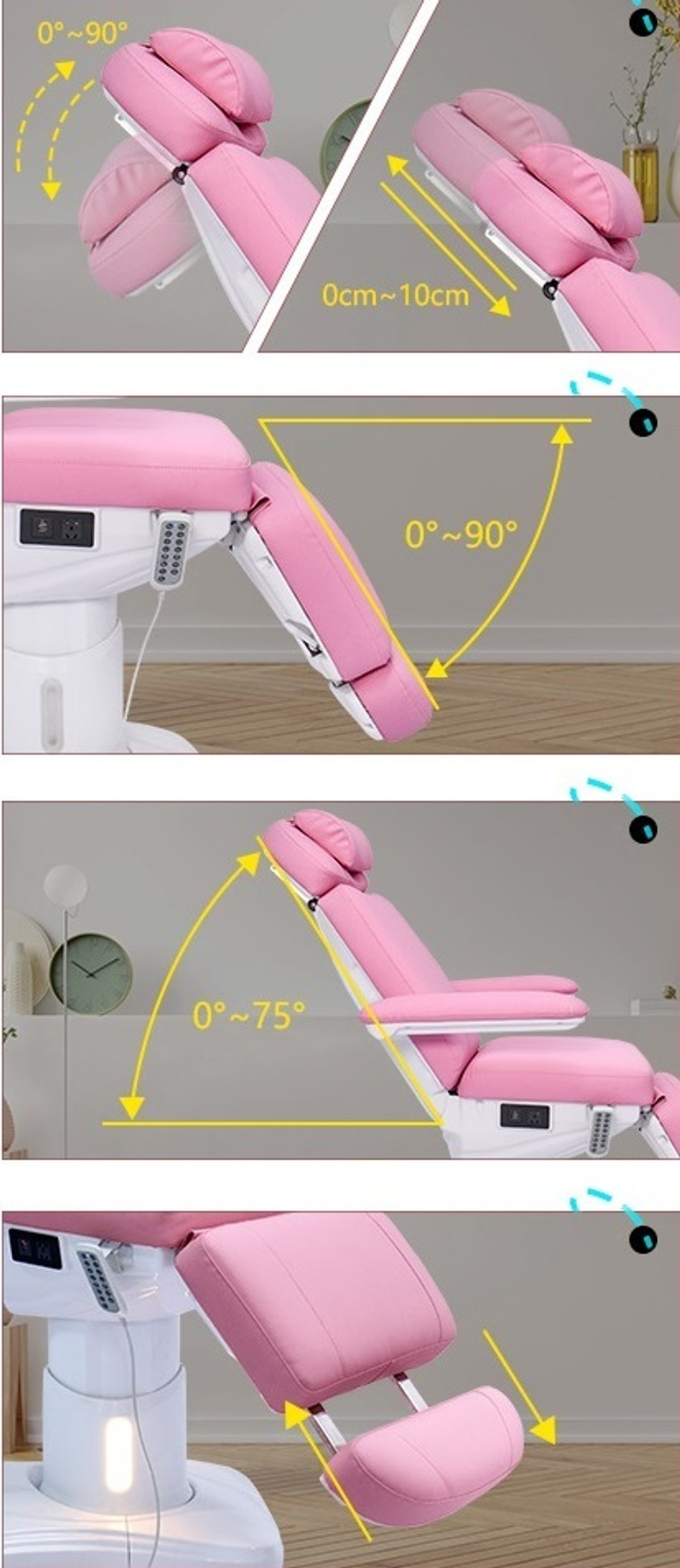Косметологічна електрична кушетка L157A (4 мотора) White