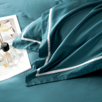 Комплект постельного белья Однотонный Сатин Премиум широкий кант OCPK025