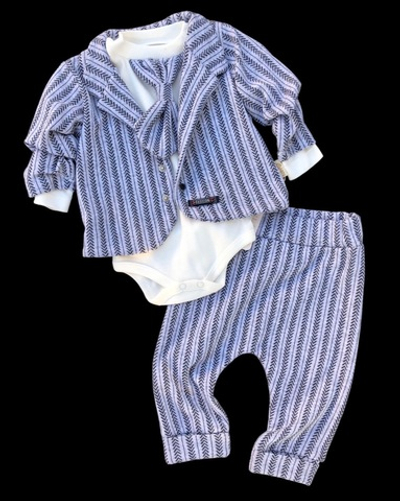 Костюм 3в1, бавовна: кофта-піджак, штани, боді "Baby Im"