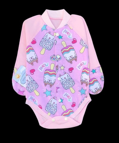 Боді з довгим рукавом "Принт", інтерлок ТМ "Happy TOT" (56 см)