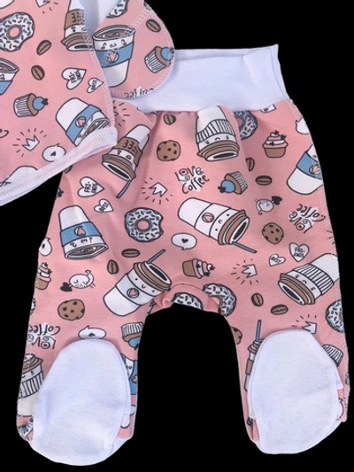 Комплект 3в1: льоля, повзунки, шапочка "Принт", інтерлок ТМ “Happy” (56 см)