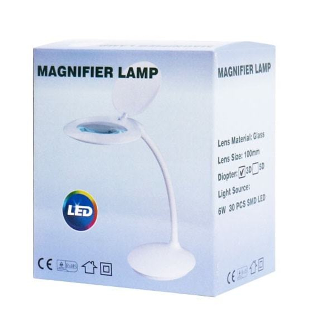 Лампа лупа настольная 9101-A LED