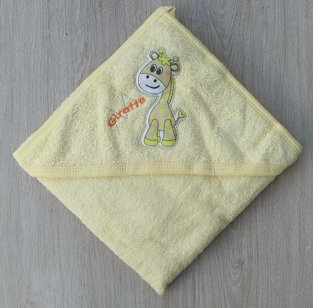 Рушник з капюшоном "Жирафеня" 75x80 см, махра ТМ "Ramel"