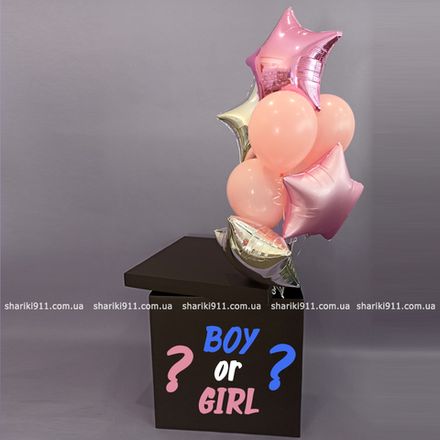 Коробка с шарами для определения пола ребенка BOY OR GIRL
