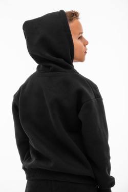 Дитячий спортивний утеплений костюм Kindamor Warm Autumn Black для хлопчика, фліс чорний
