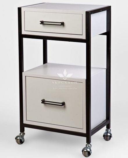 Візок із двома ящиками ЛДСП із чорним каркасом