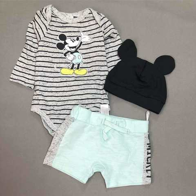 Костюм 3в1: боді, шорти, шапочка "Міккі Маус", бавовна ТМ "C&A" (62 см)
