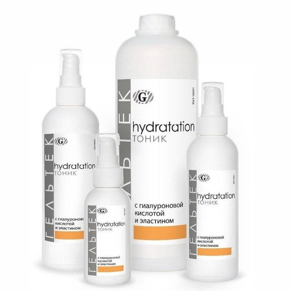 Тонік для обличчя з гіалуроновою кислотою і еластином серии Hydratation, Гельтек