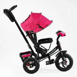Дитячий триколісний велосипед Best Trike 3390 надувні/фара, з USB, пультом, батьківською ручкою