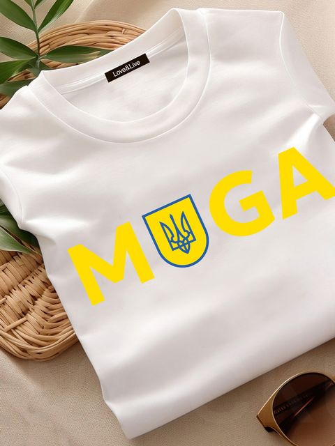 Футболка жіноча біла Majesty of Ukraine! Love&Live