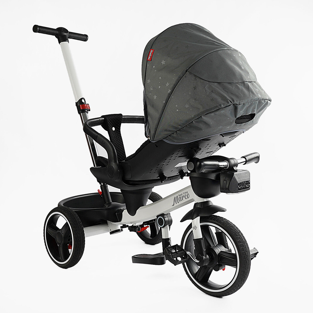 Детский трехколесный велосипед Best Trike Marco 9155 PU, складной руль, музыкальная фара, с родительской ручкой