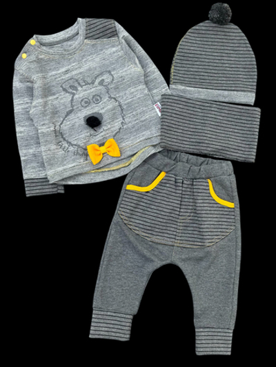 Костюм 4в1: світшот, штани, шапка, снуд "Песик", двунитка ТМ "Baray" (74 см)