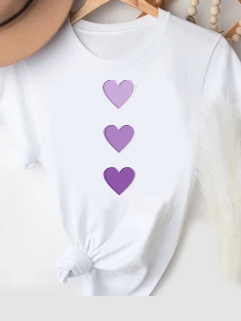 Футболка жіноча біла Purple hearts Love&Live