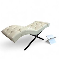 Анатомическая кушетка Mark 555-06 с пуговицами и подголовником для лашмейкеров и бровистов