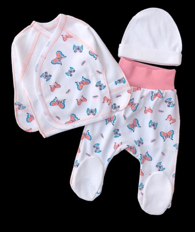 Комплект 3в1: льоля, повзунки, шапочка "Принт", інтерлок ТМ “Happy ToT” (56 см)