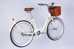 Велосипед городской 26 дюймов Dorozhnik Lux Velosteel 2025 с корзиной и багажником, рама 17"