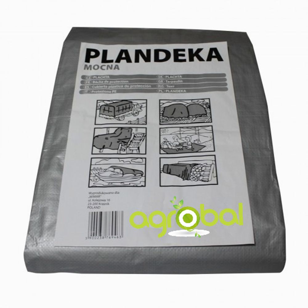 Тент от дождя и снега 5х6 "PLANDEKA"  100г./м2 (серый) тарпаулиновый