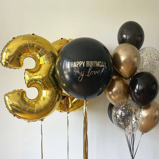 Кульки з гелієм на день народження Happy Birthday My Love