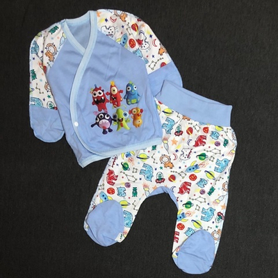 Комплект 2в1: льоля, повзунки "Принт", кулір, ТМ "Happy ToT", 62 см