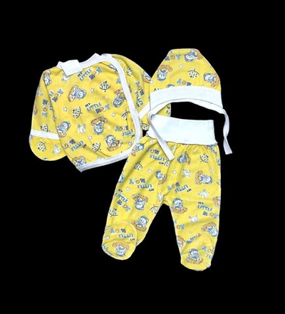 Комплект 3в1: сосрочечка, повзунки, шапочка, кулір ТМ "UA" (56 см)