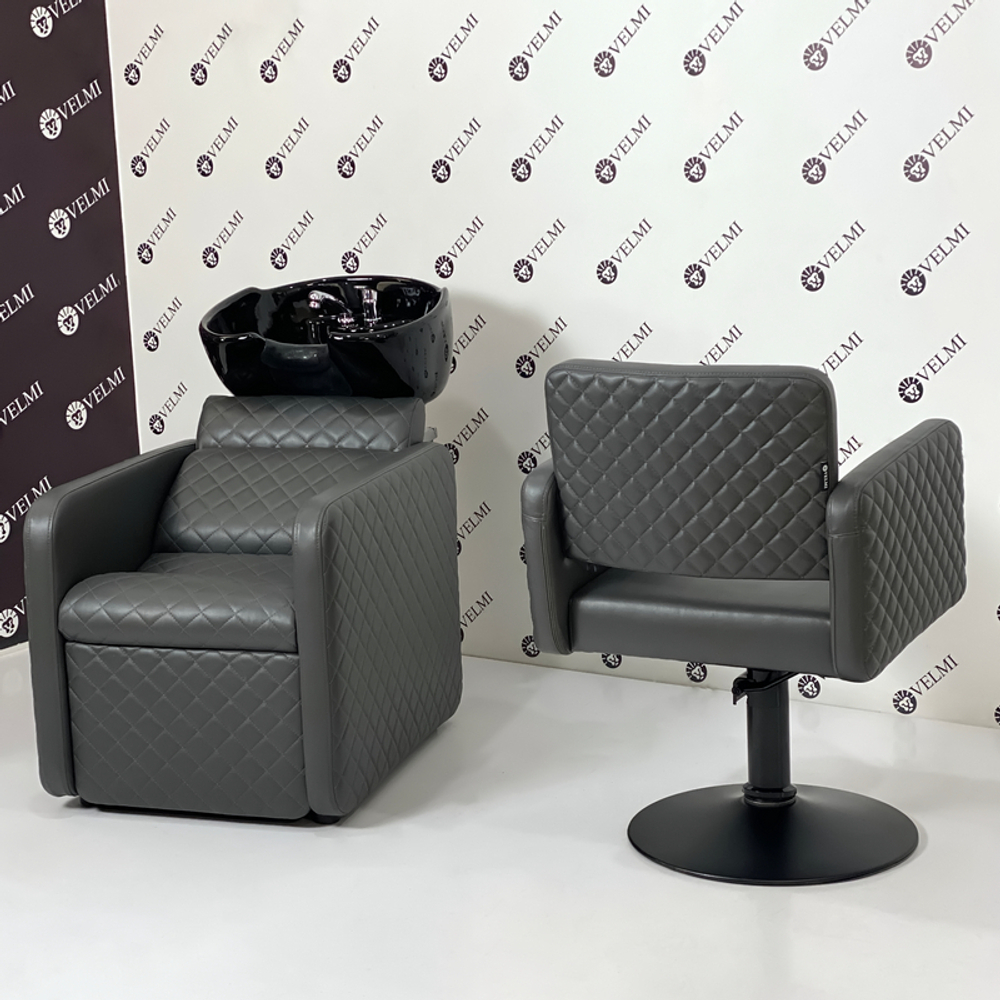 Комплект парикмахерской мебели Polo Premium Lux Black на диске