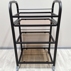 Косметологическая тележка стекло R-4v black