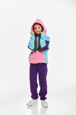 Детский спортивный утепленный костюм Kindamor Snug Princess Purple/Blue, флис для девочки