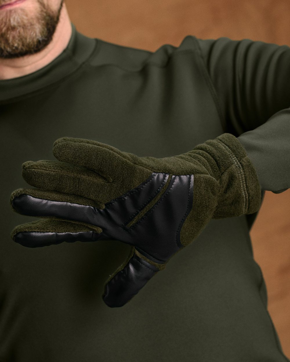 Рукавички тактичні флісові кольору хакі (арт. 9062300101)