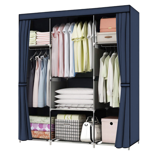 Тканинна складана шафа HCX Storage Wardrobe CL-128, Синій (N-15)