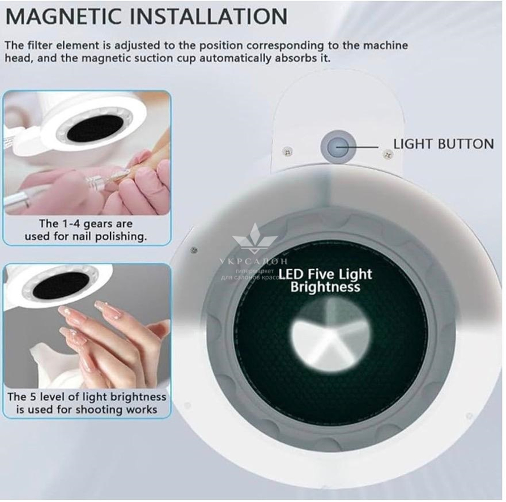 Педикюрна витяжка з підсвічуванням Global D-2