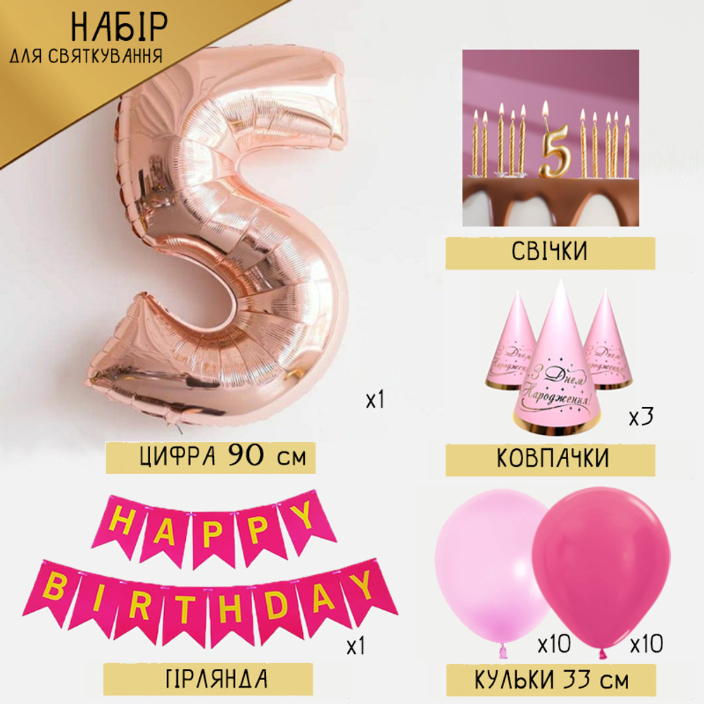 Набор для празднования дня рождения 5 лет