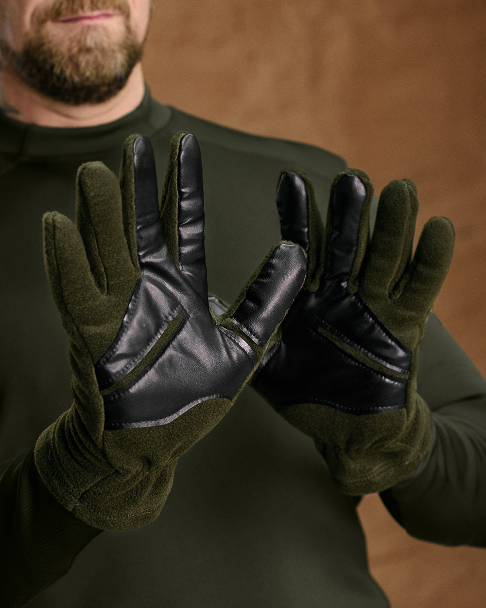 Рукавички тактичні флісові кольору хакі (арт. 9062300101)