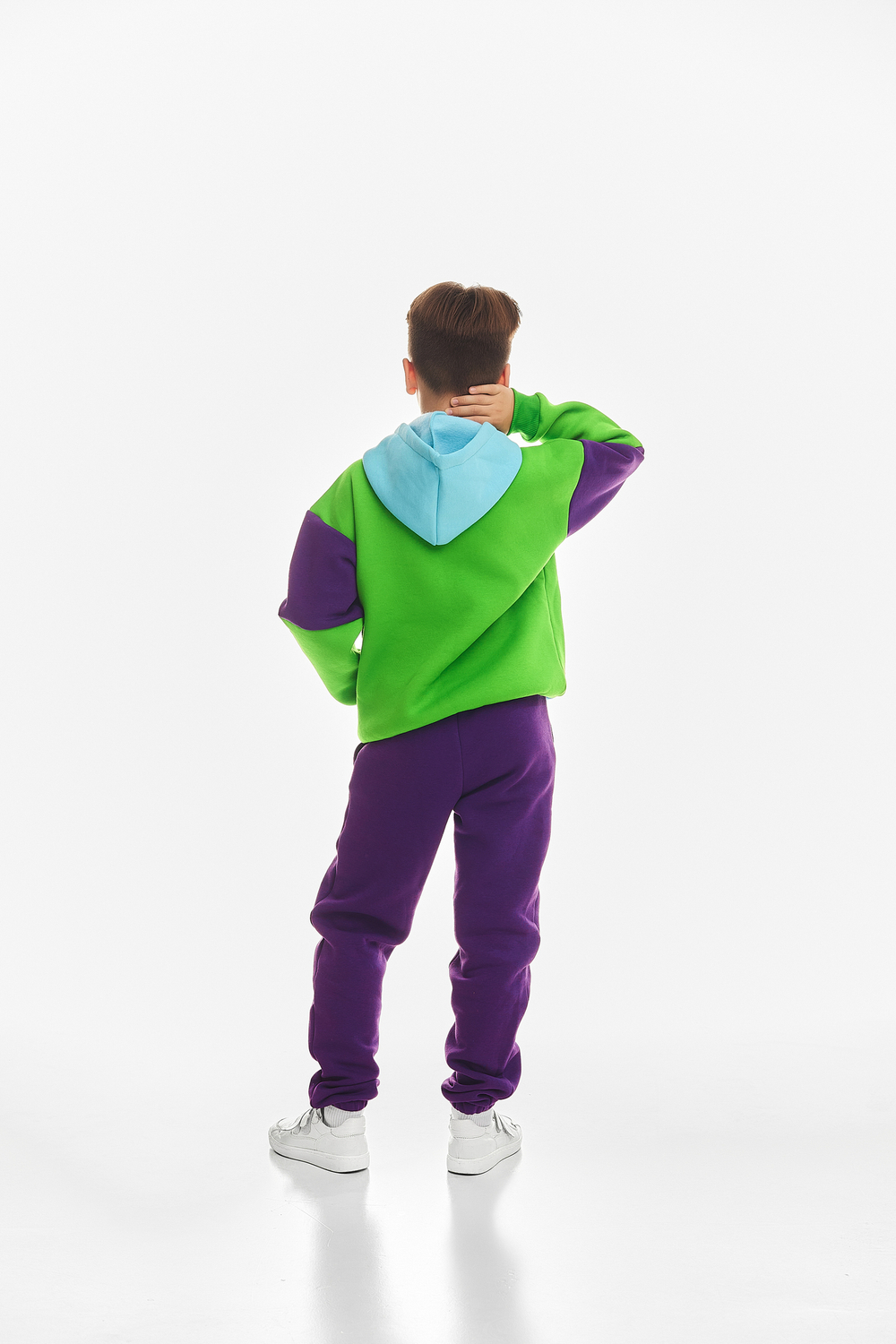 Дитячий спортивний утеплений костюм Kindamor Cozy Champion Purple/Green, фліс для хлопчика