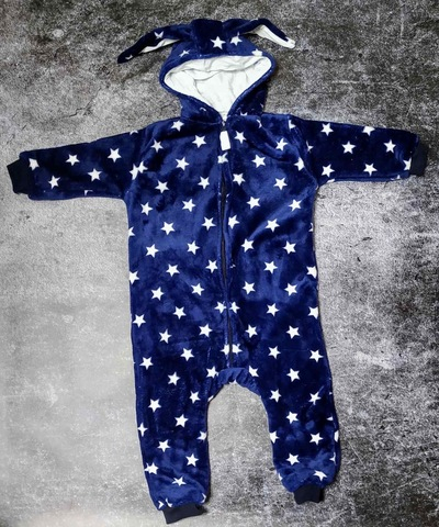 Комбінезон (ромпер) із капюшоном "Зірки", велсофт, бавовна ТМ "P4" (92 см)