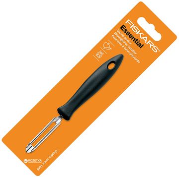 Ніж з рухомим лезом Fiskars Essential для чищення овочів 6 см Black (1023787)