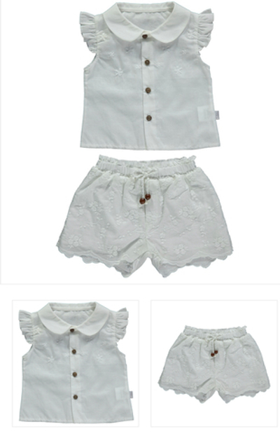 Костюм 2 в 1: блузка, шорти, батист ТМ "Bebetto" (80 см)