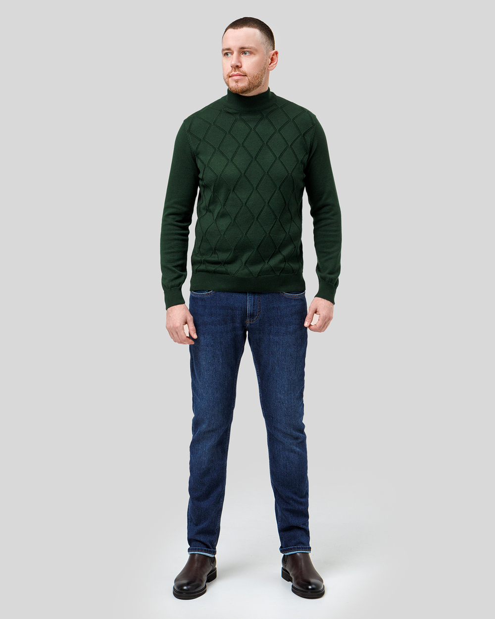 Джемпер чоловічий темно-зелений (арт. 7662300302)